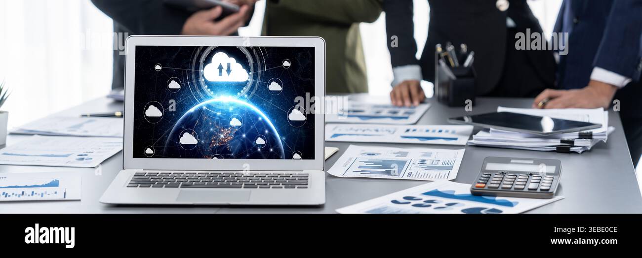 Cloud computing software for brisk remote work and personal data storage Stock Photo