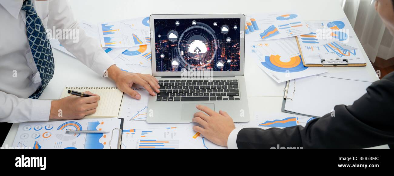 Cloud computing software for brisk remote work and personal data storage Stock Photo