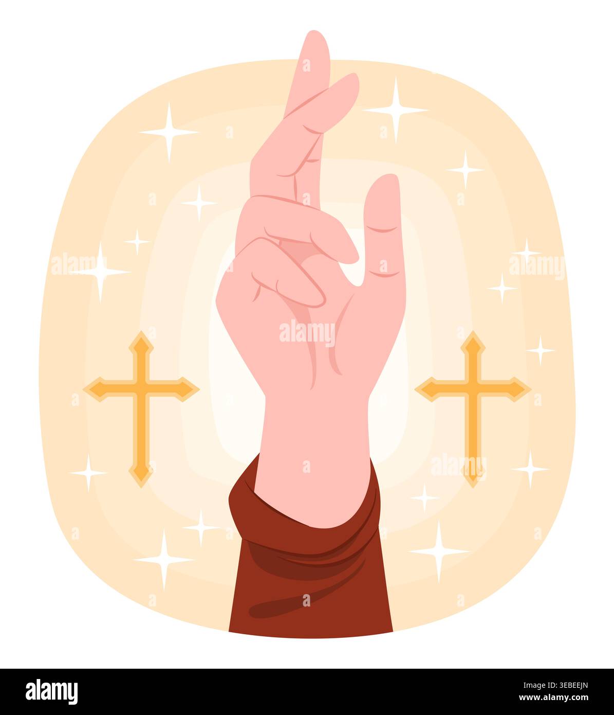 Jesus Christ's Hand Presenting the Symbolic Gesture with Crucifix ...