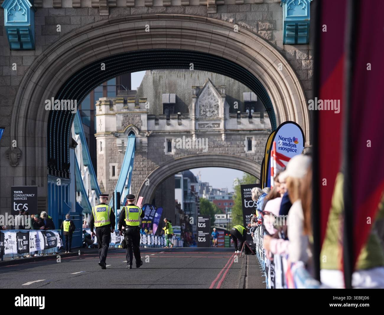 City of London Police on Tower Bridge ahead of the 2026 TCS London ...