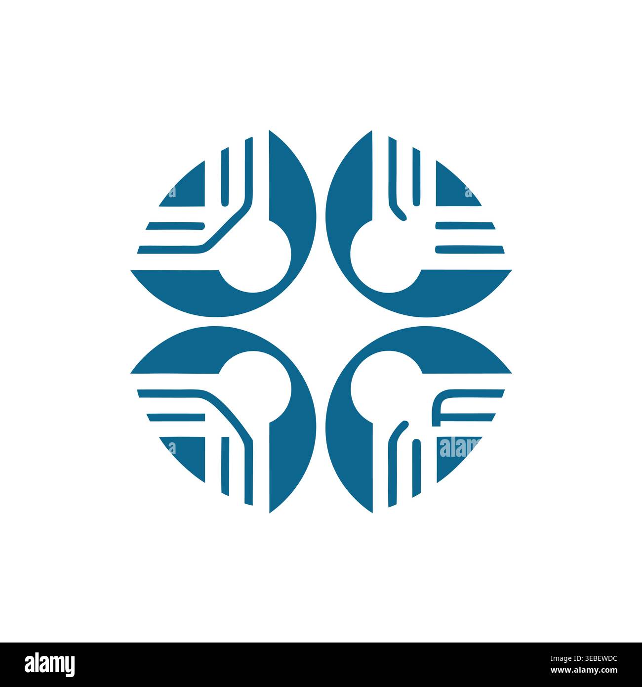 Abstract Teal Connectivity & Data Network Emblem Stock Vector