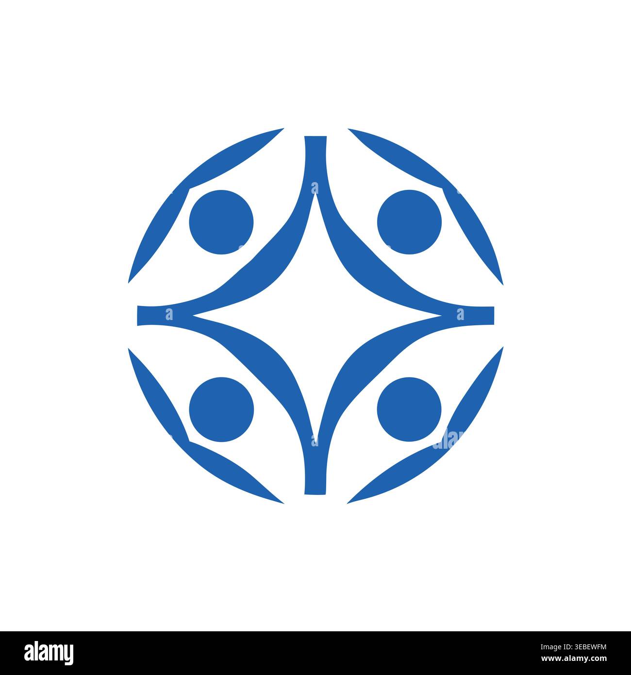 Abstract Unity People & Global Connectivity Emblem Stock Vector