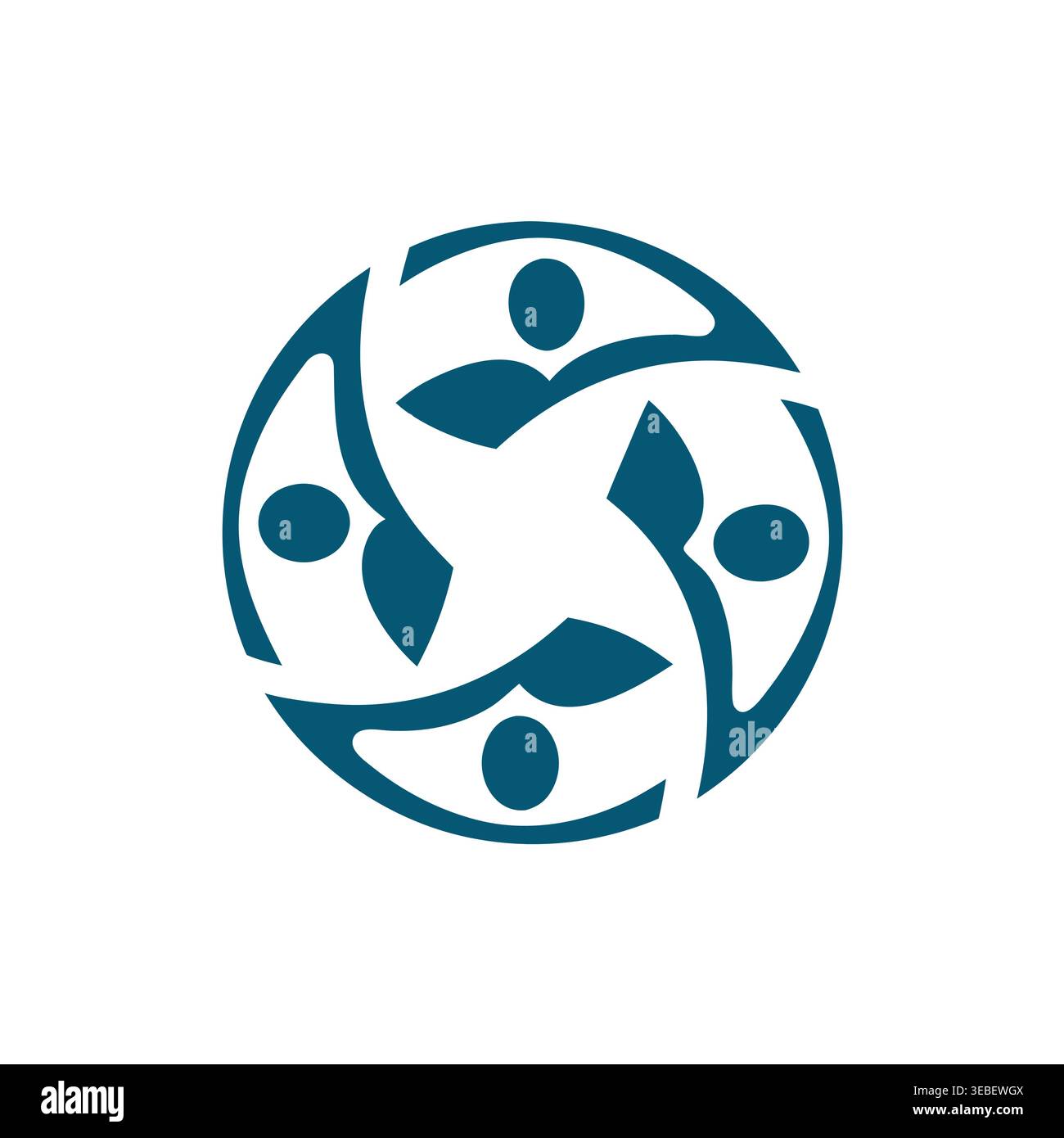 Abstract Unity People & Global Connectivity Emblem Stock Vector