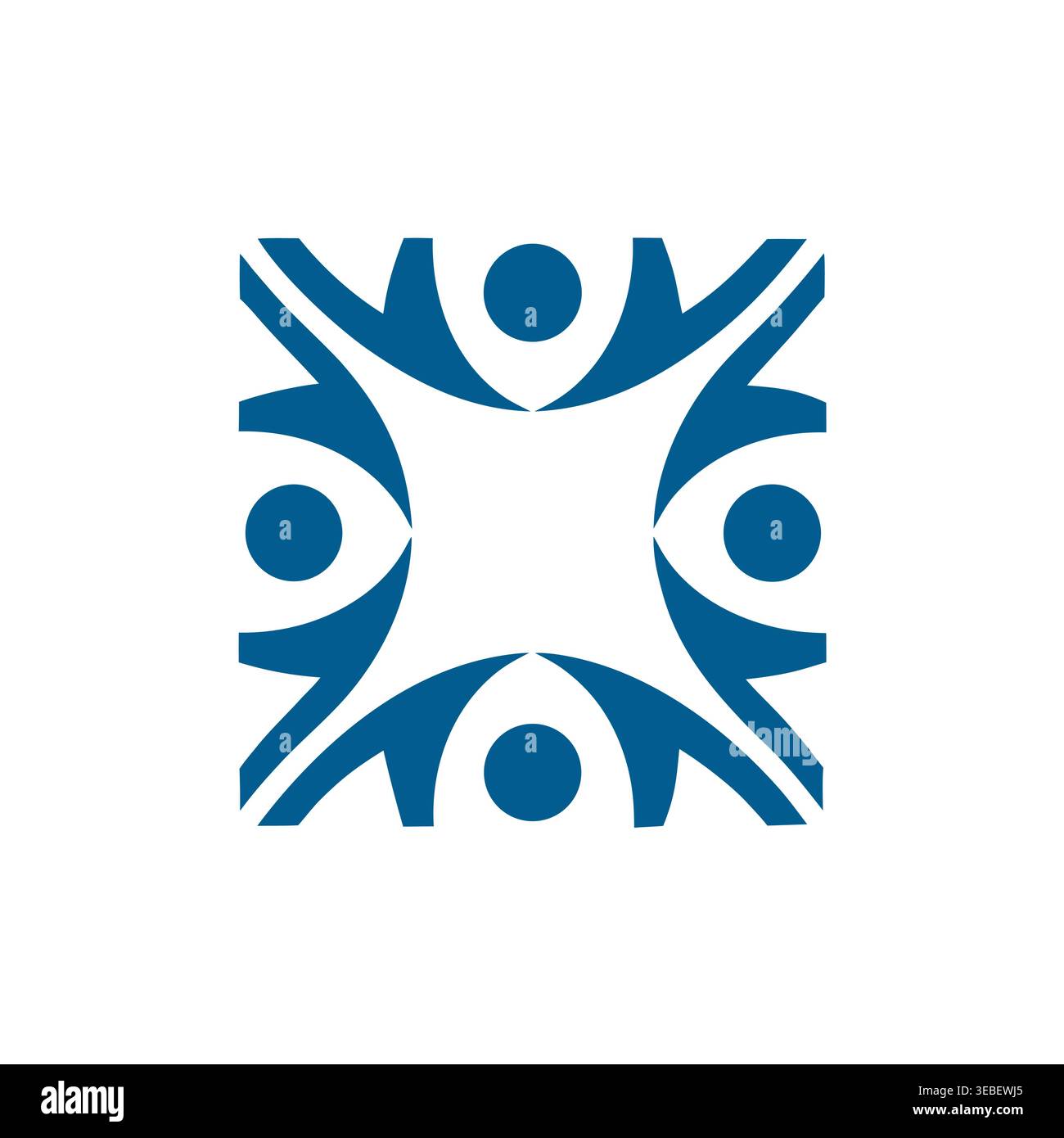 Abstract Unity People & Community Square Logo Stock Vector