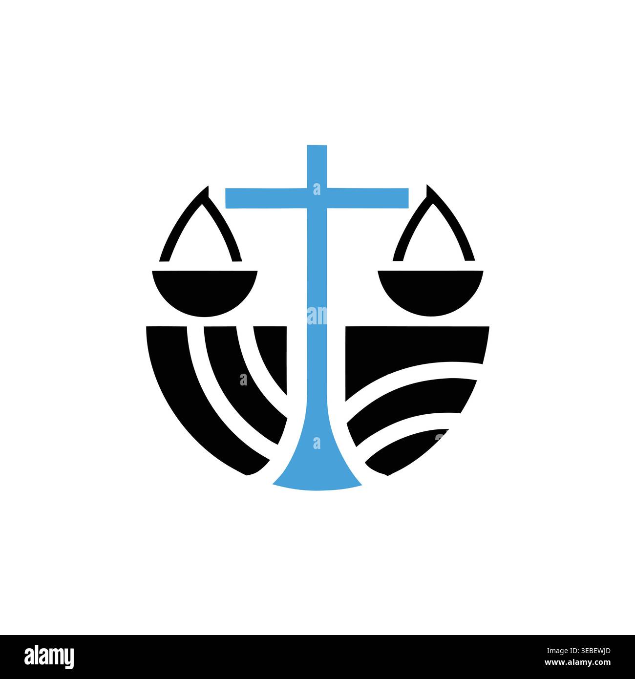 Law & Justice Emblem logo design Stock Vector