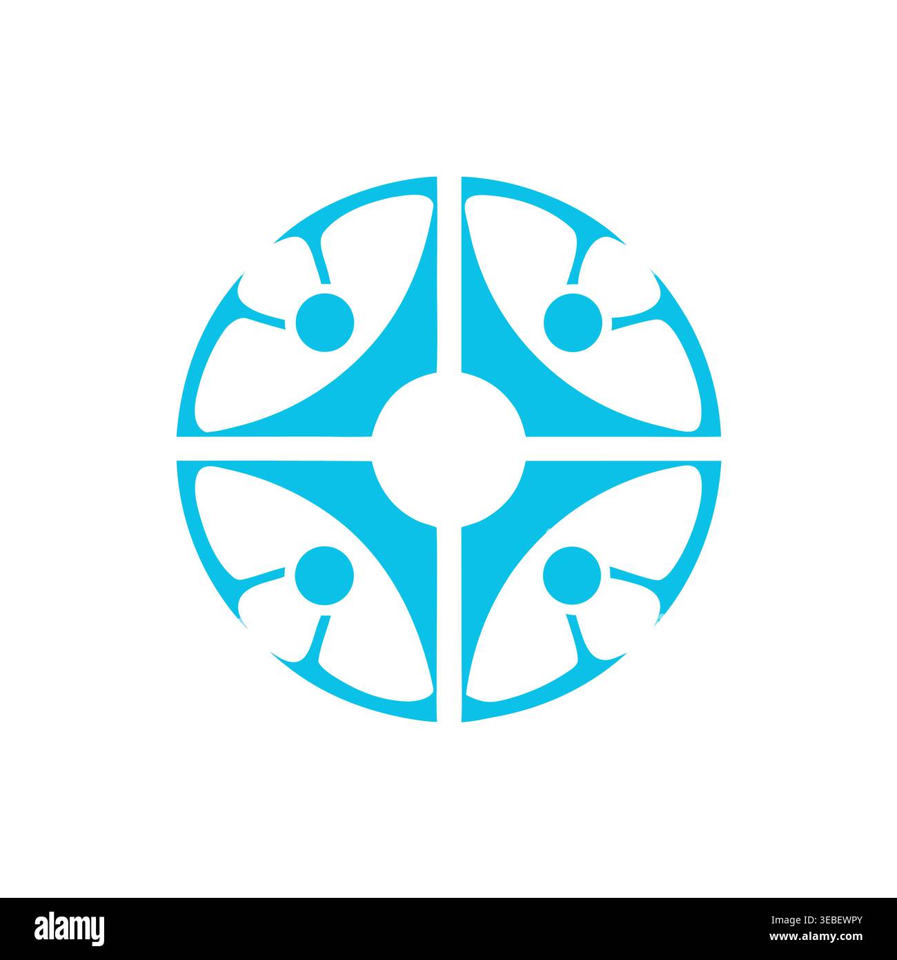 Abstract People Unity & Connectivity Circle Logo Stock Vector