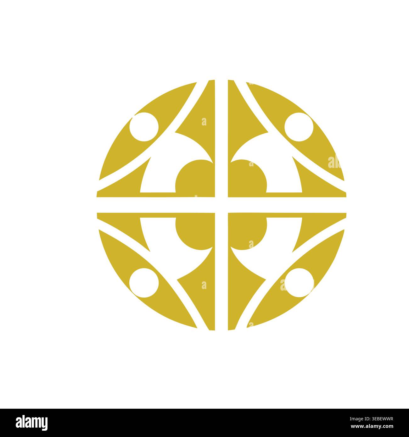 Title: Abstract Golden Unity Community Circle Logo Stock Vector