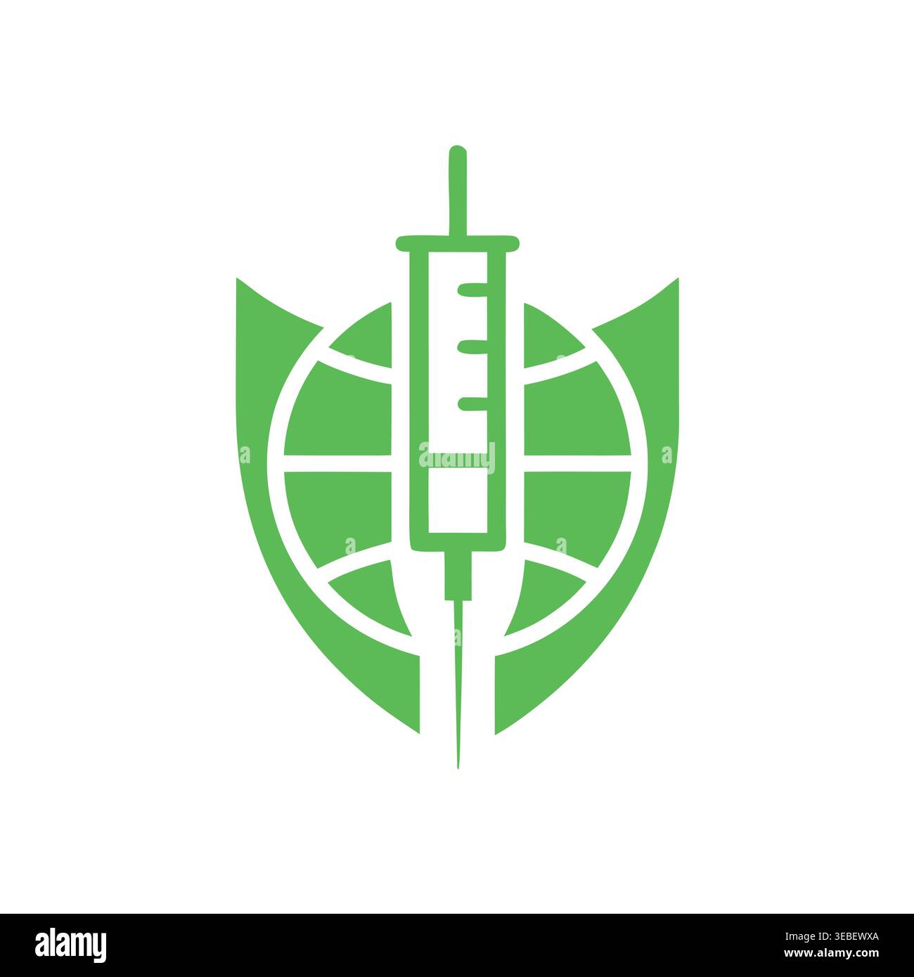 Global Vaccine Protection Shield Logo Stock Vector