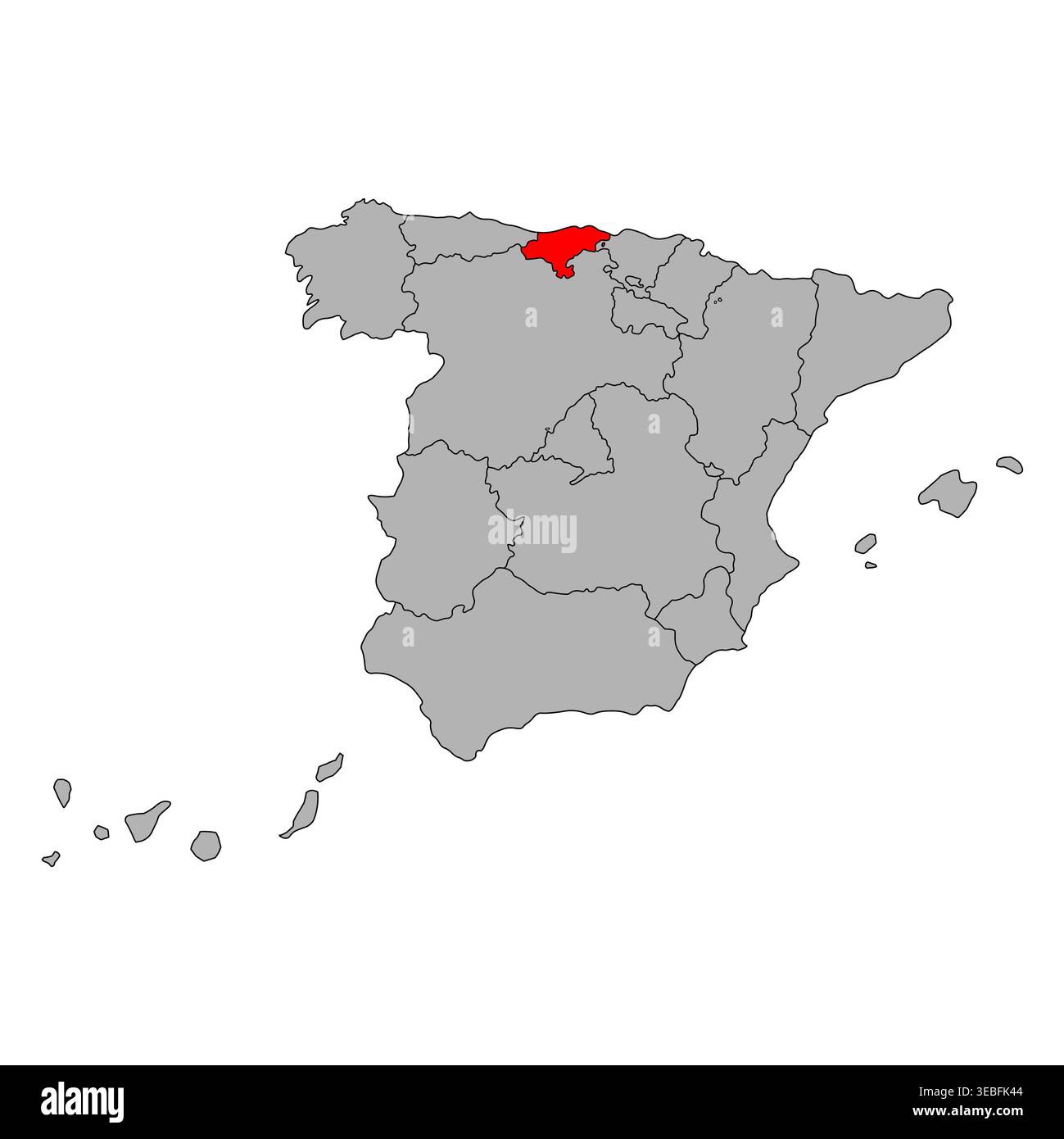 Cantabria of Spain map symbol shape, travel web flat vector illustration . Stock Vector