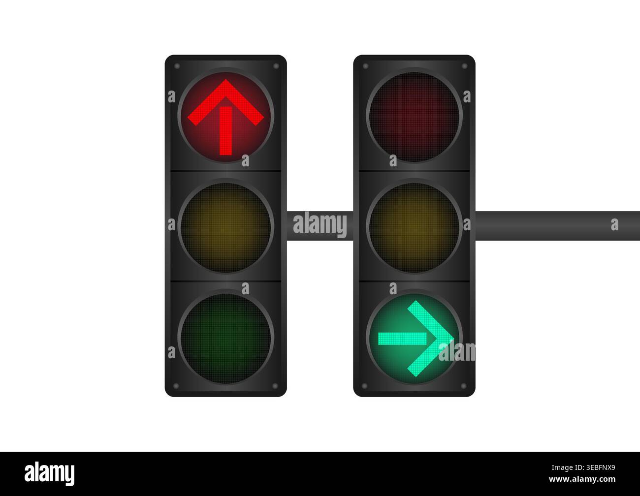 Traffic light. Vector Illustration Isolated on White Background. Stock Vector