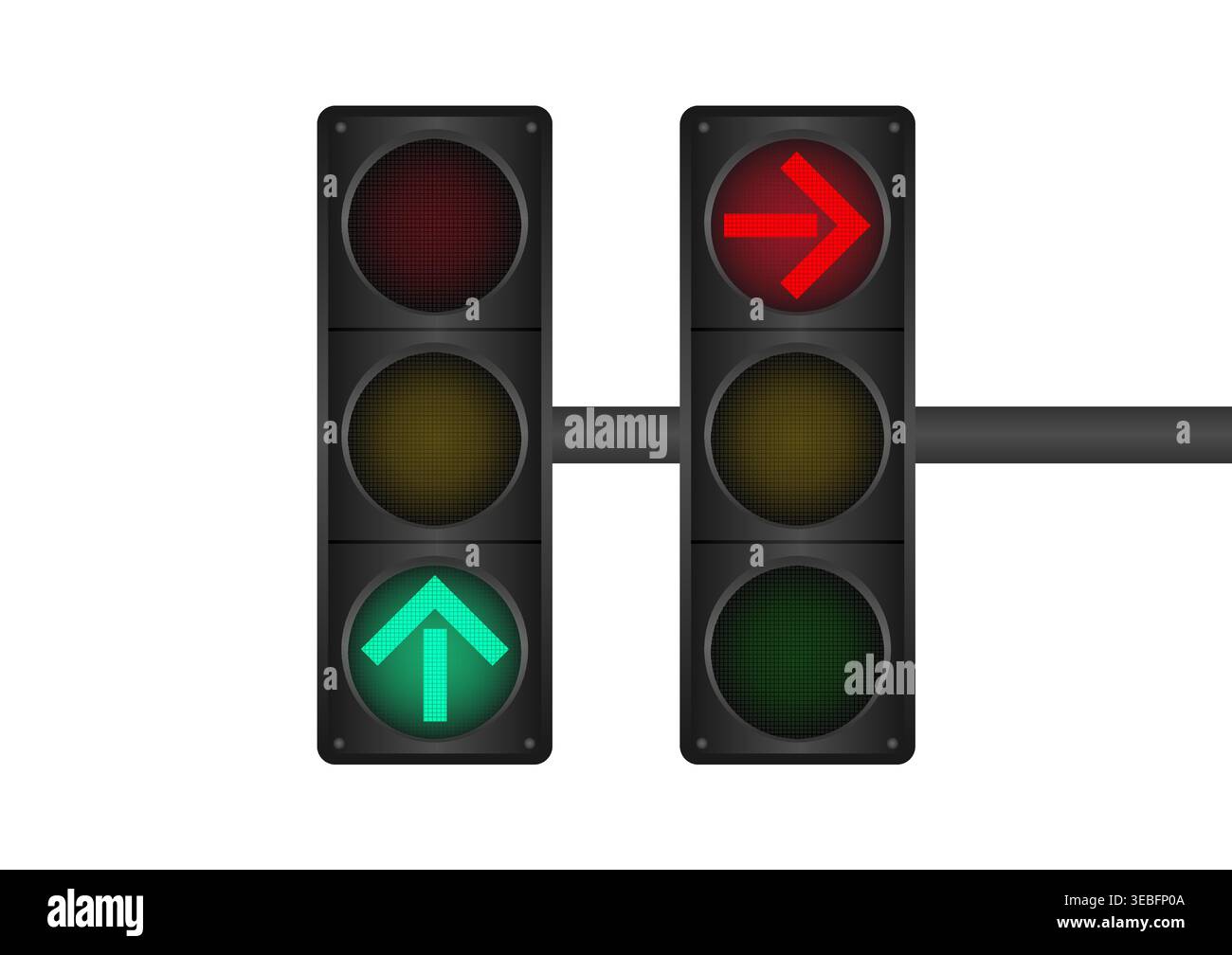 Traffic light. Vector Illustration Isolated on White Background. Stock Vector