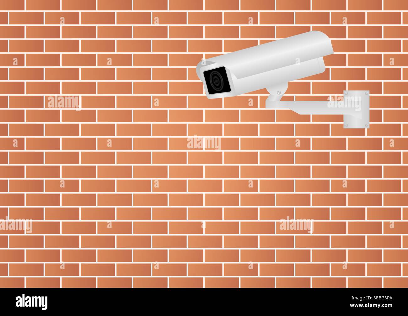 CCTV Security Camera or Surveillance Camera on a Wall. Vector Illustration. Stock Vector