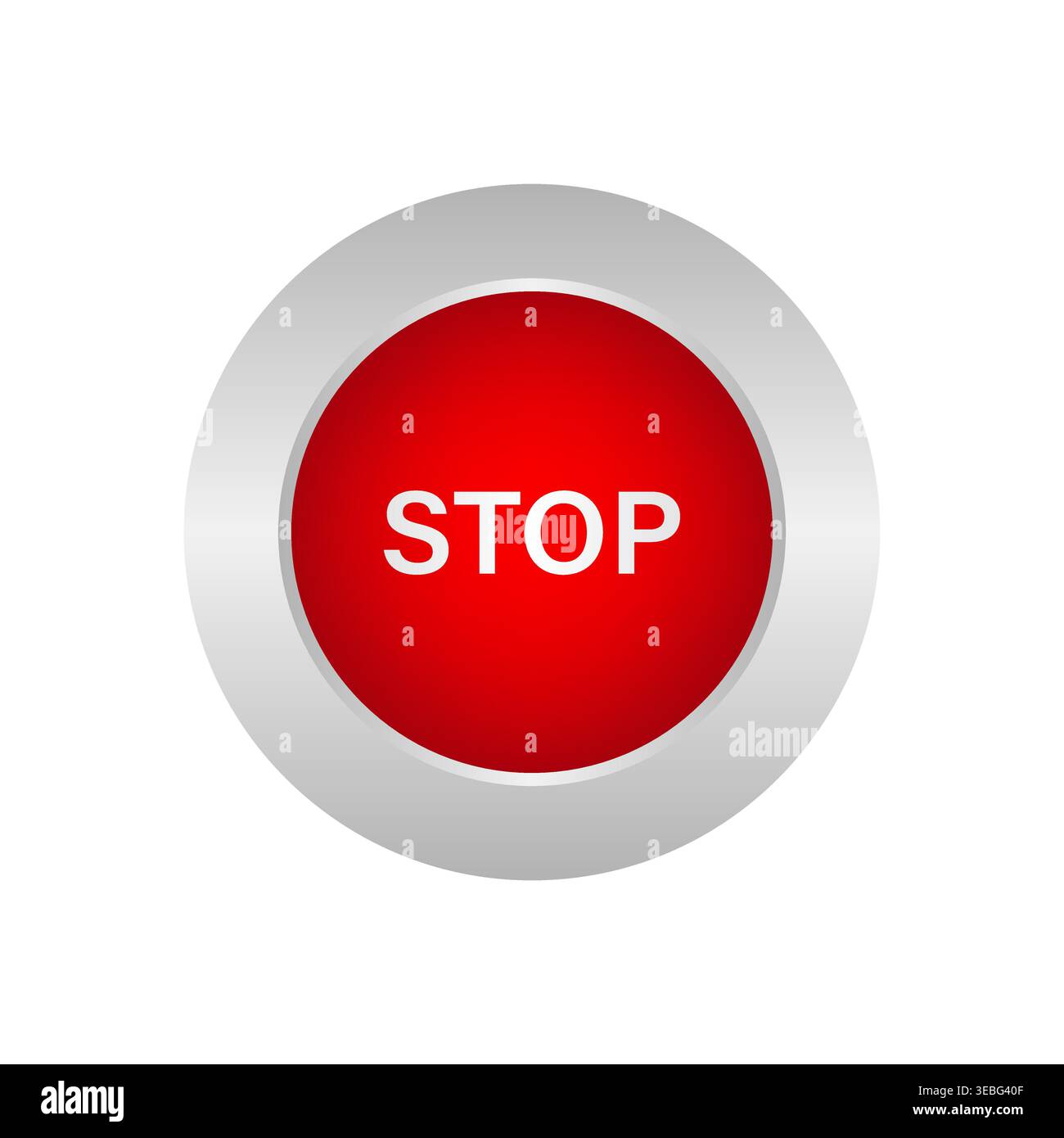 Stop Button. Vector Illustration Isolated on White Background. Stock Vector