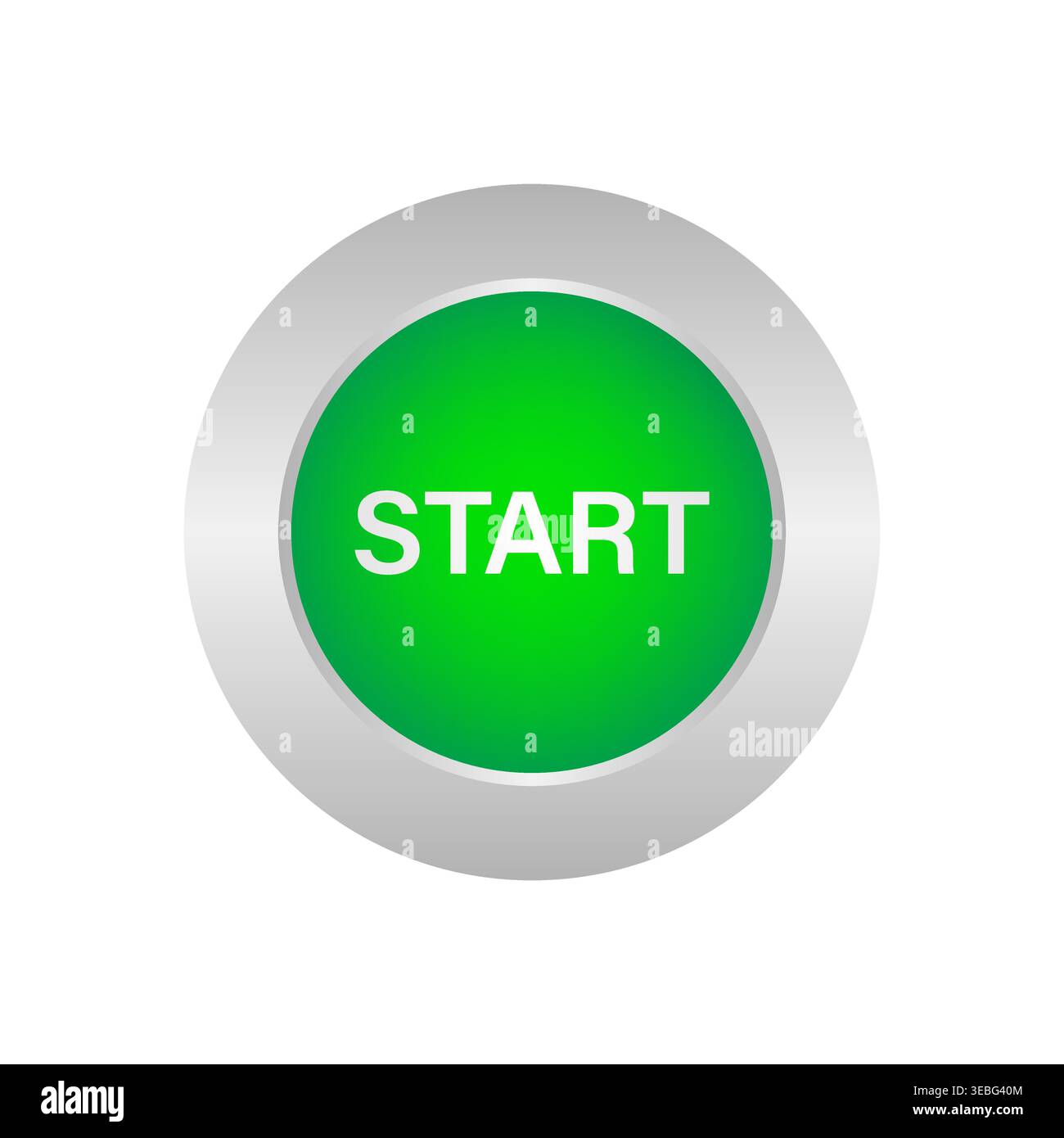 Start Button. Vector Illustration Isolated on White Background. Stock Vector