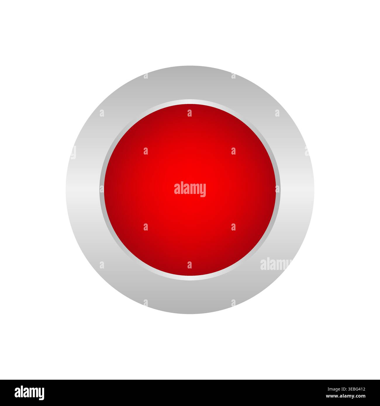Red Button or Stop Button. Vector Illustration Isolated on White Background. Stock Vector