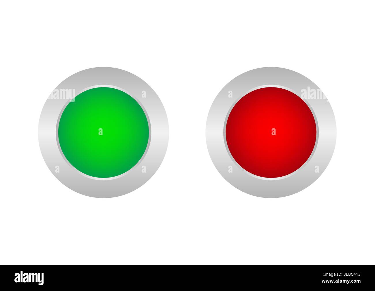 Start and Stop Button. Vector Illustration Isolated on White Background. Stock Vector