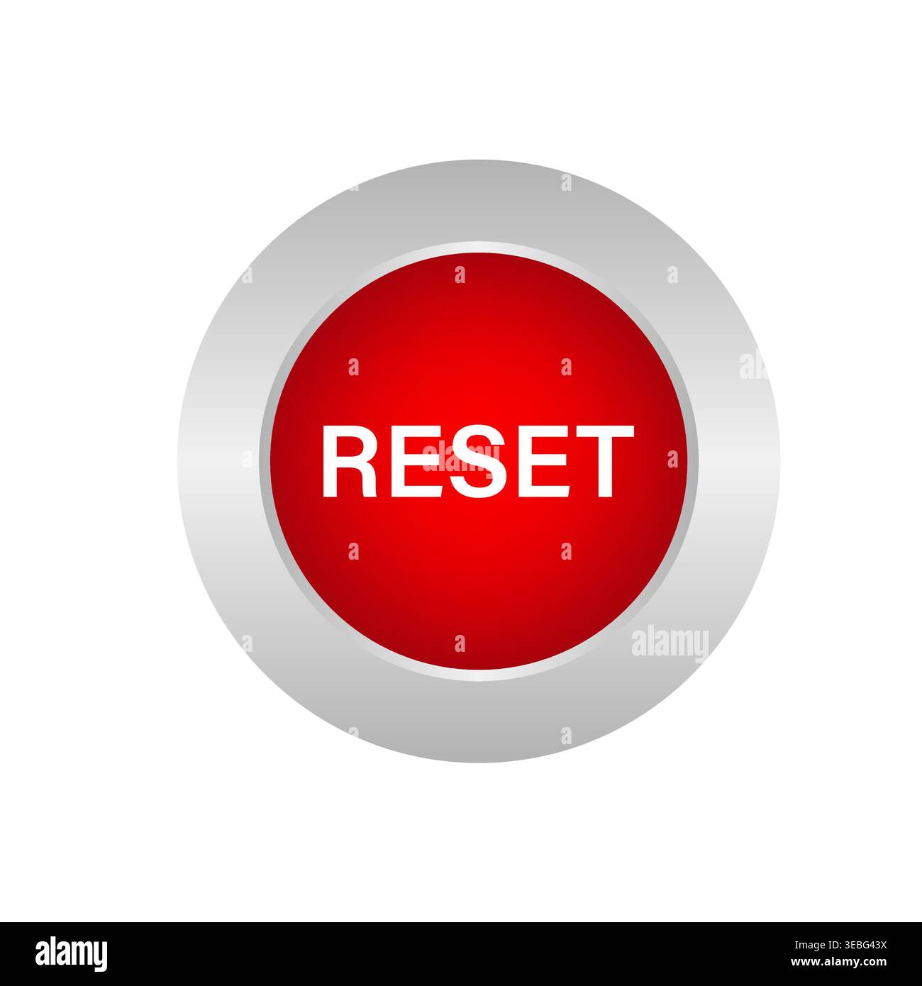Reset Button. Vector Illustration Isolated on White Background. Stock Vector