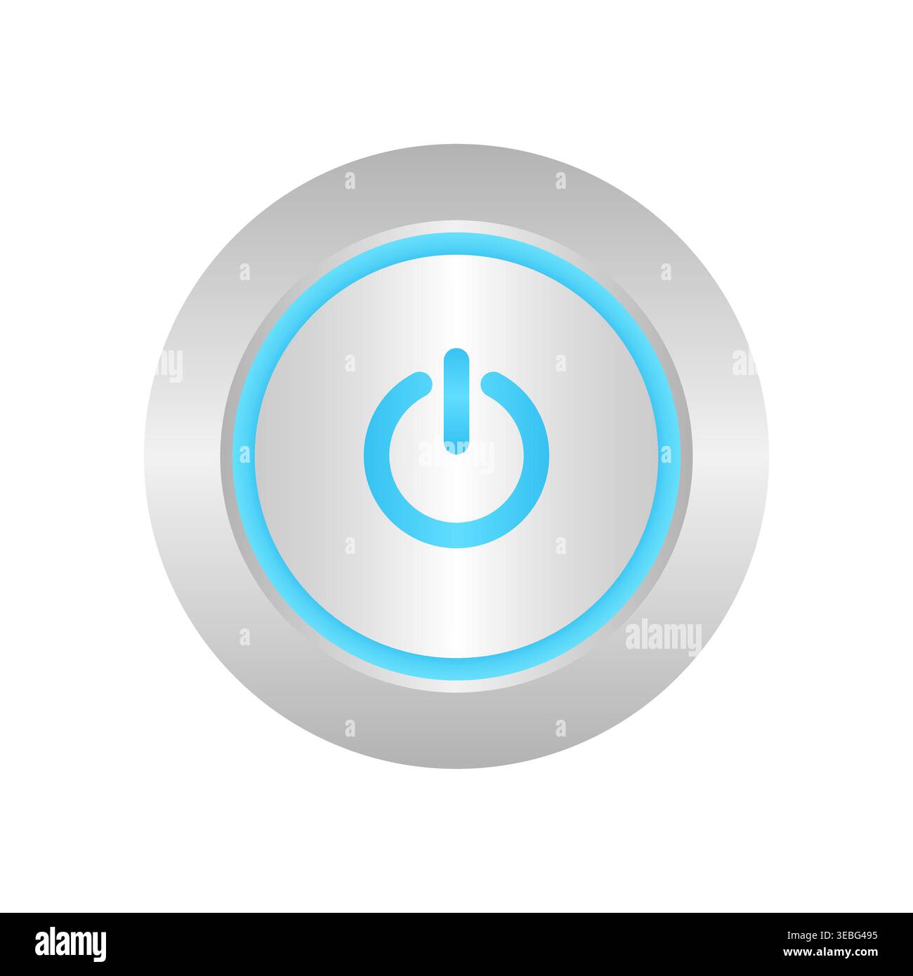 Start Button or Power Button. Vector Illustration Isolated on White Background. Stock Vector