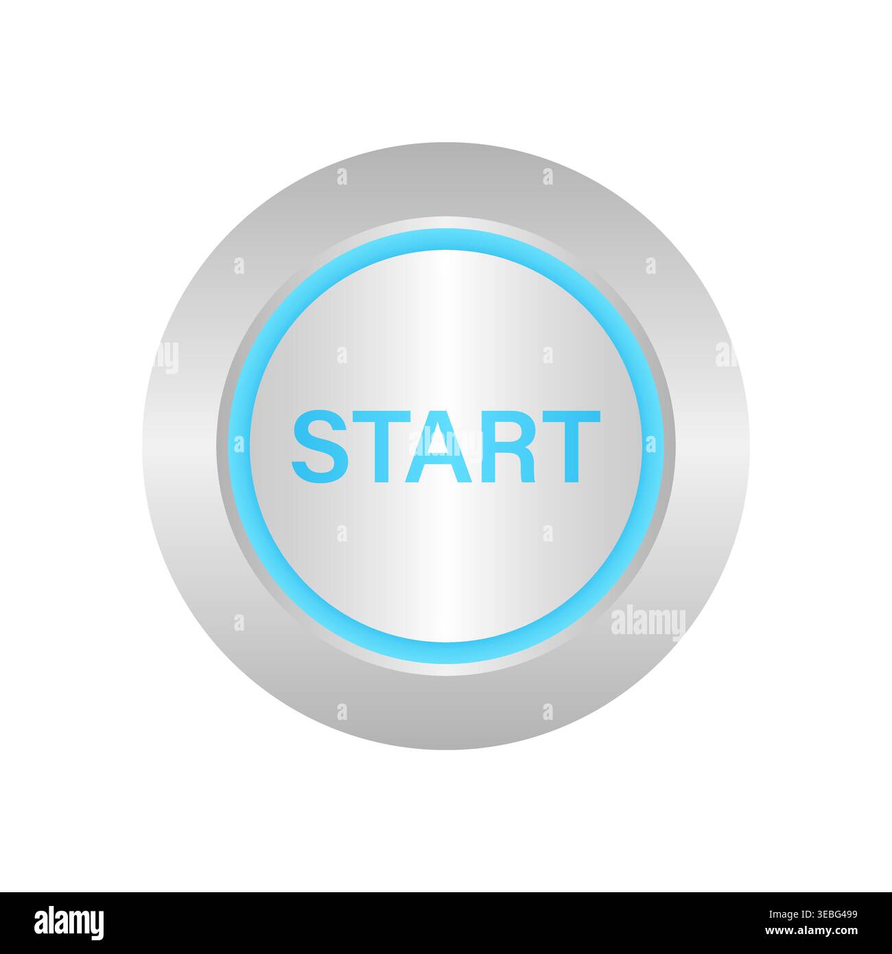 Start Button. Vector Illustration Isolated on White Background. Stock Vector