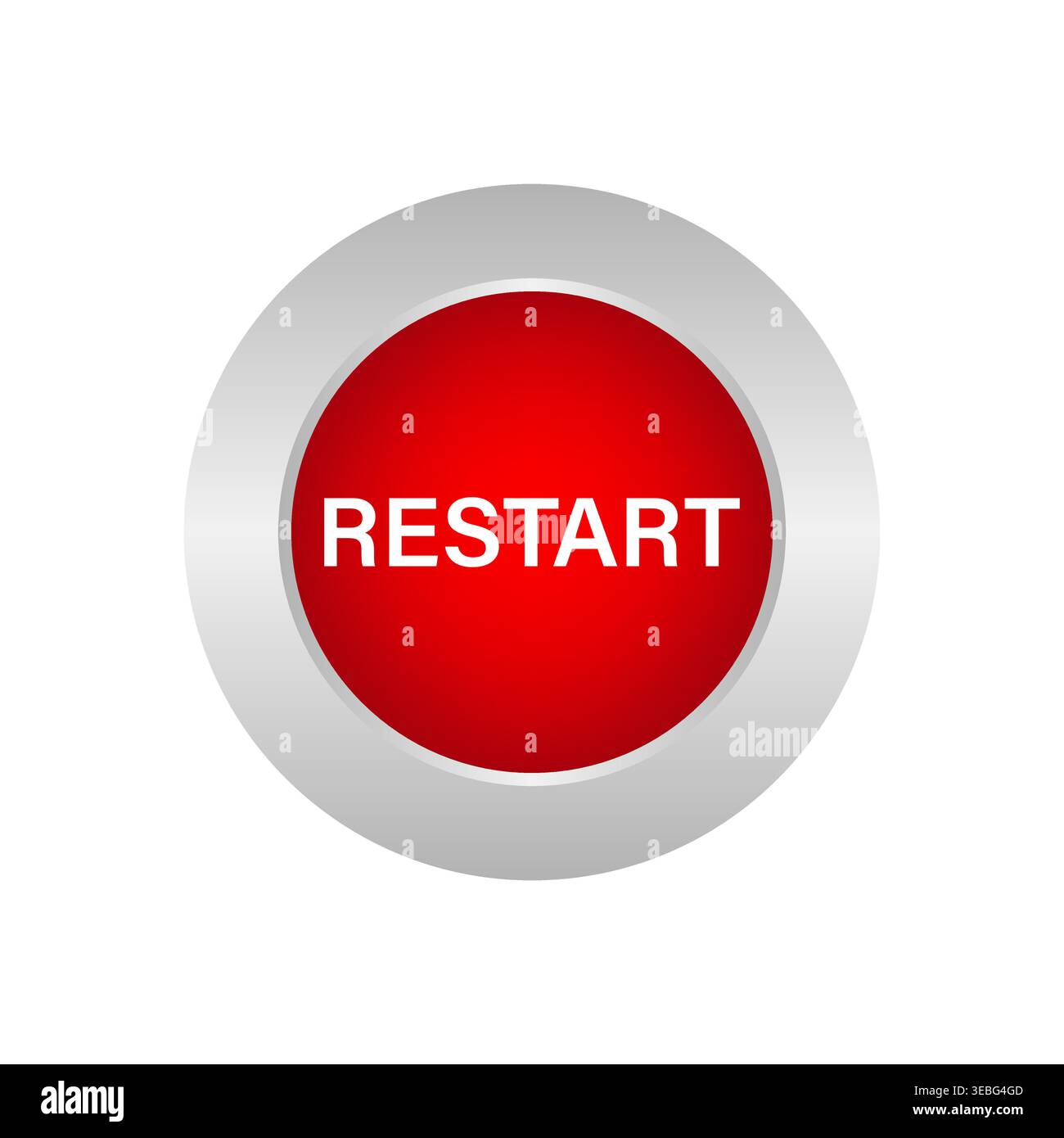 Restart Button. Vector Illustration Isolated on White Background. Stock Vector