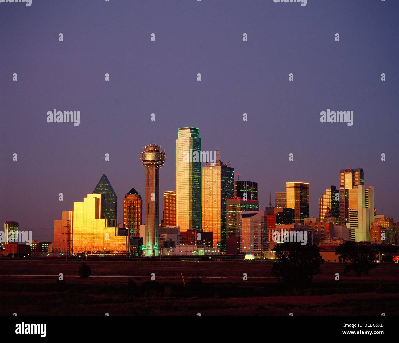 Dallas skyline at night hi-res stock photography and images - Alamy