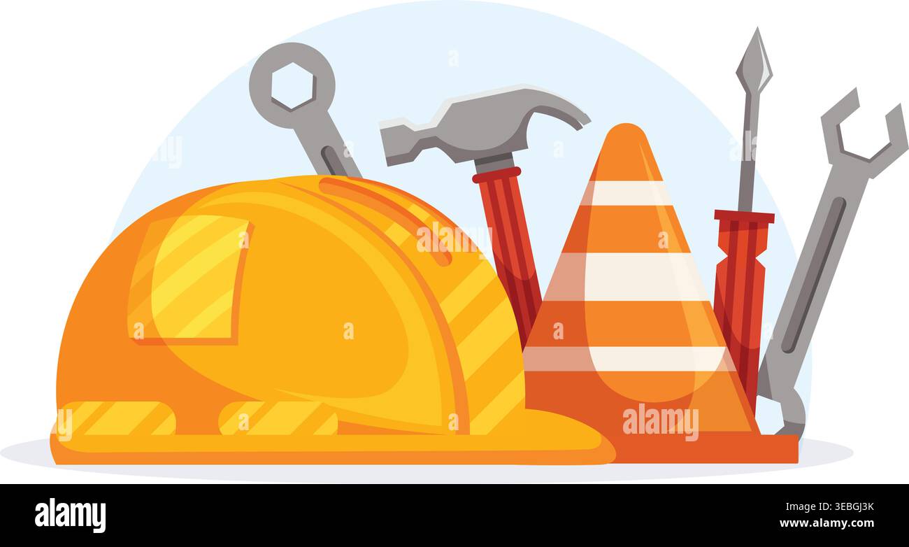 Construction Tools & Safety Gear labor day Stock Vector