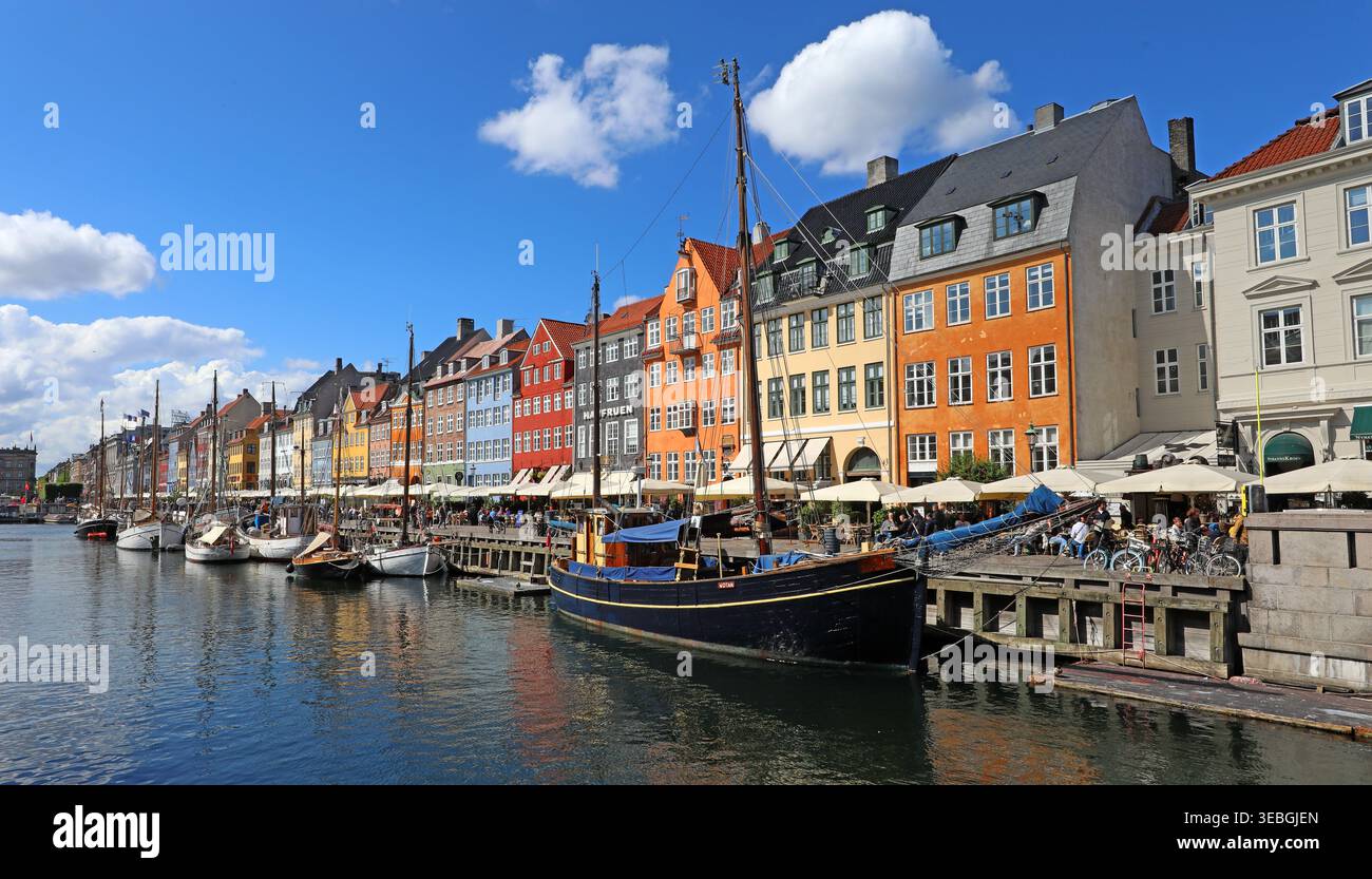 south side of the canal near the Kongens Nytorv end, looking east, England, UK. Stock Photo