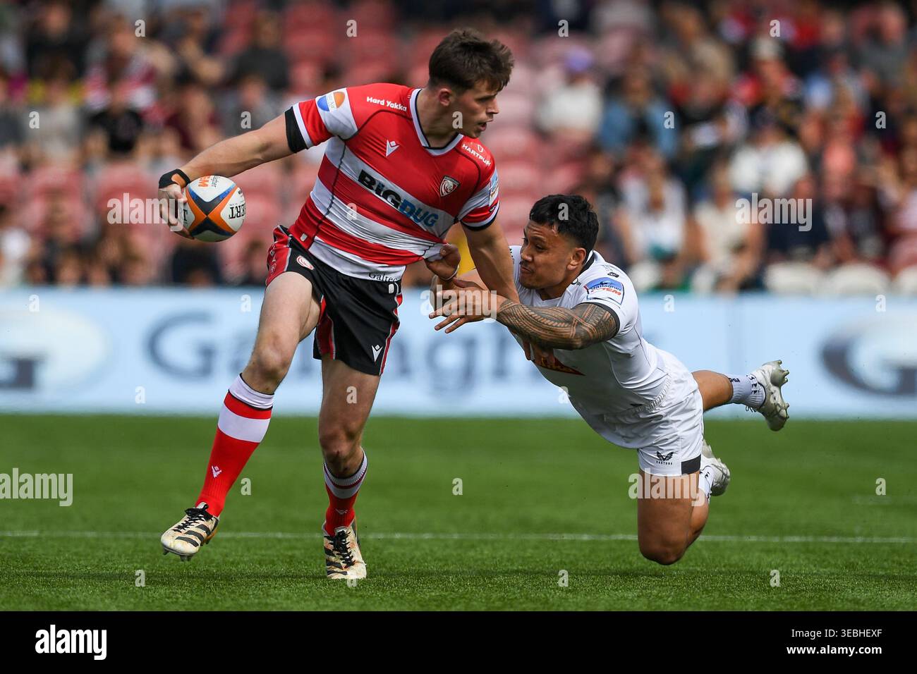 Callum Atkinson Rugby Seb Atkinson of Gloucester Rugby makes a break during the Gallagher ...