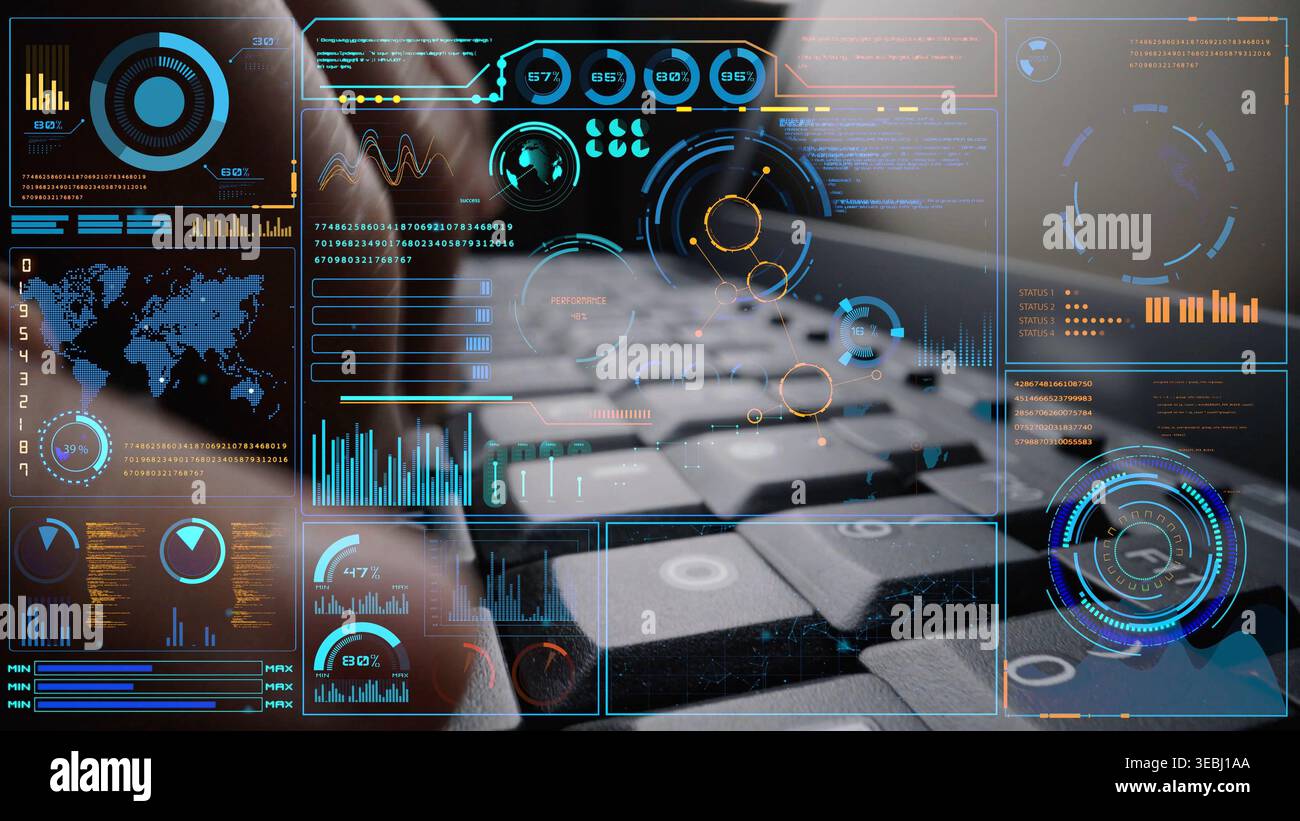 Data analytics and big data strategy for real-time analytics, predictive data modeling, business intelligence analytics, and data-driven decision Stock Photo