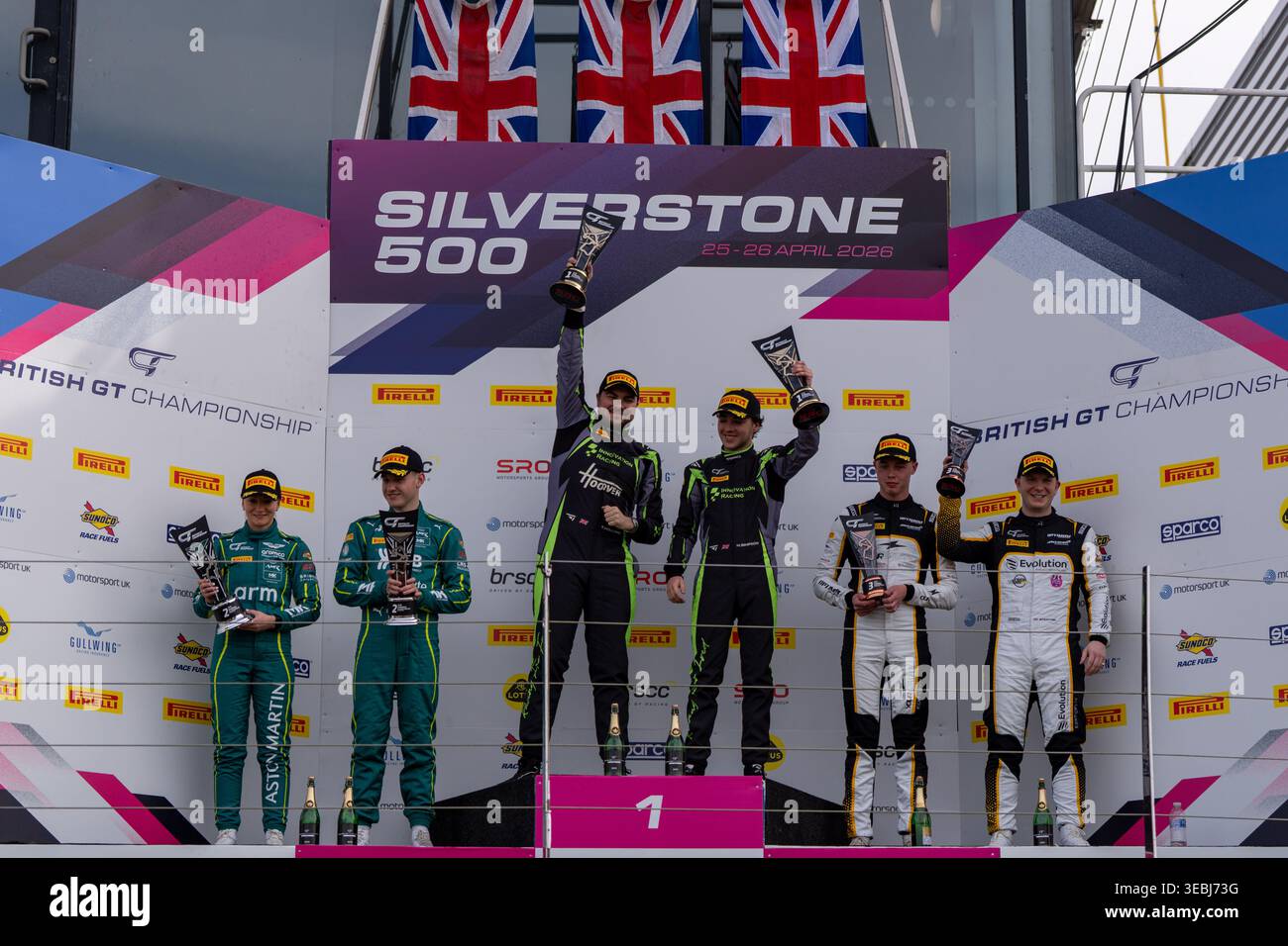 Silverstone, UK, 26th April, 2026, On the Podium Thomas Holland ...