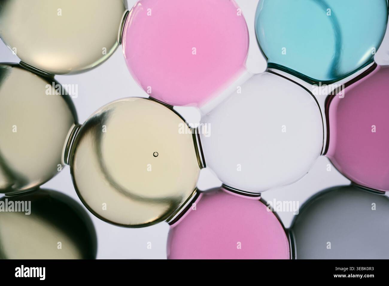 Macro pastel colored spheres creating an abstract mosaic Stock Photo