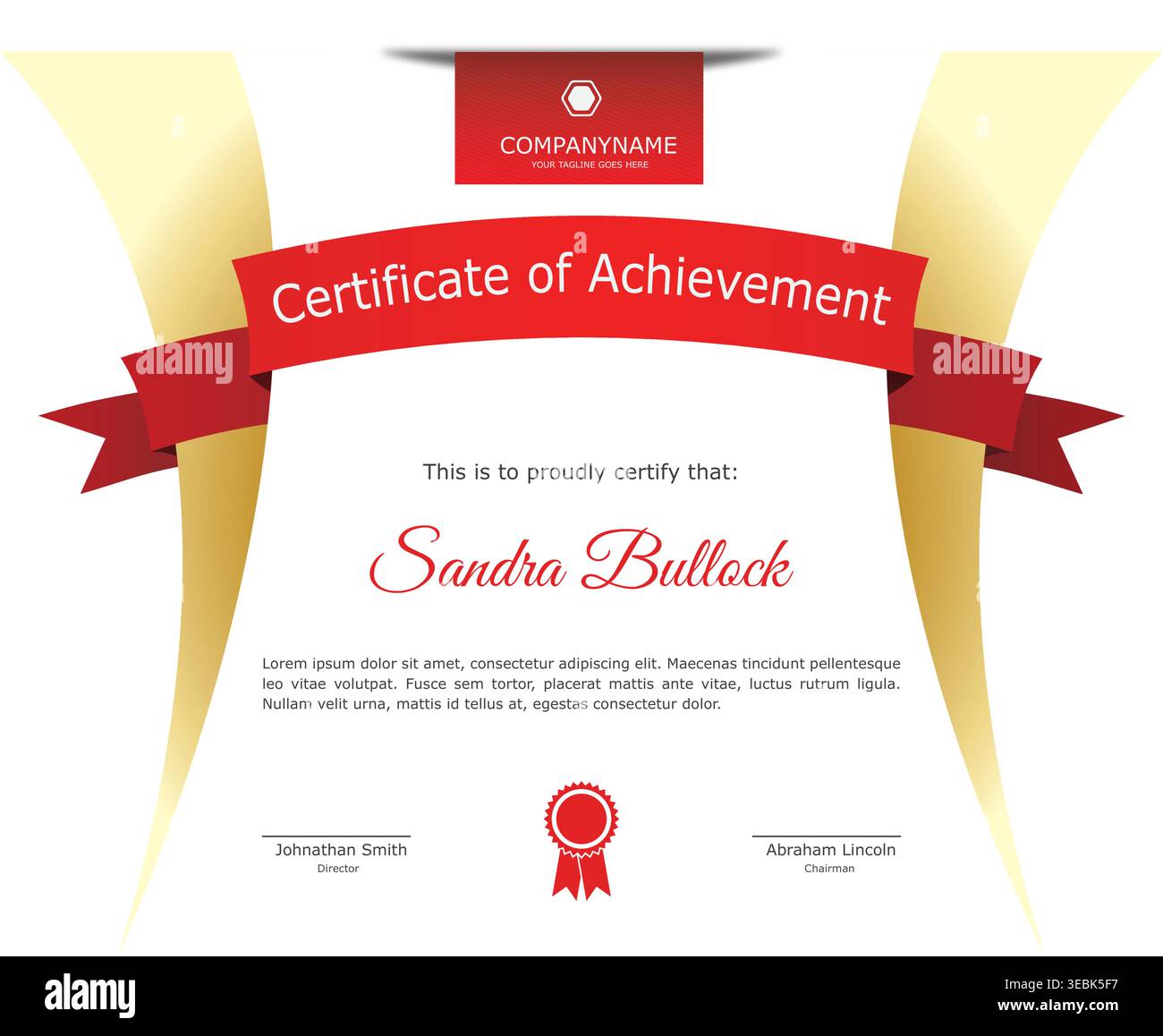 Certificate of achievement and completion template Stock Vector