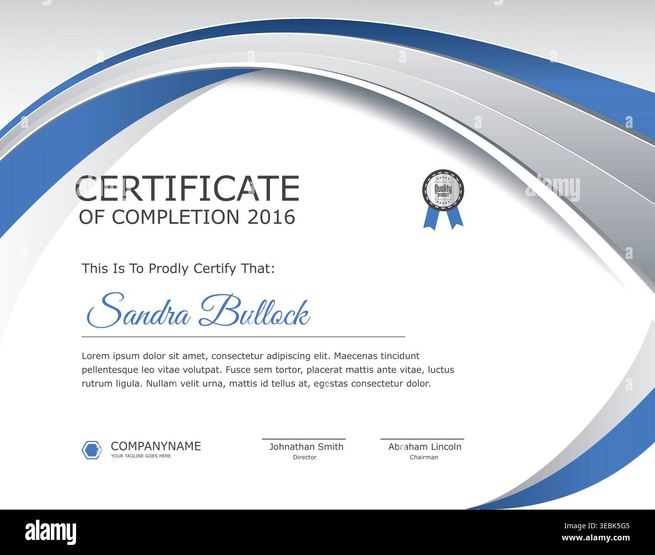 Certificate of achievement and completion template Stock Vector