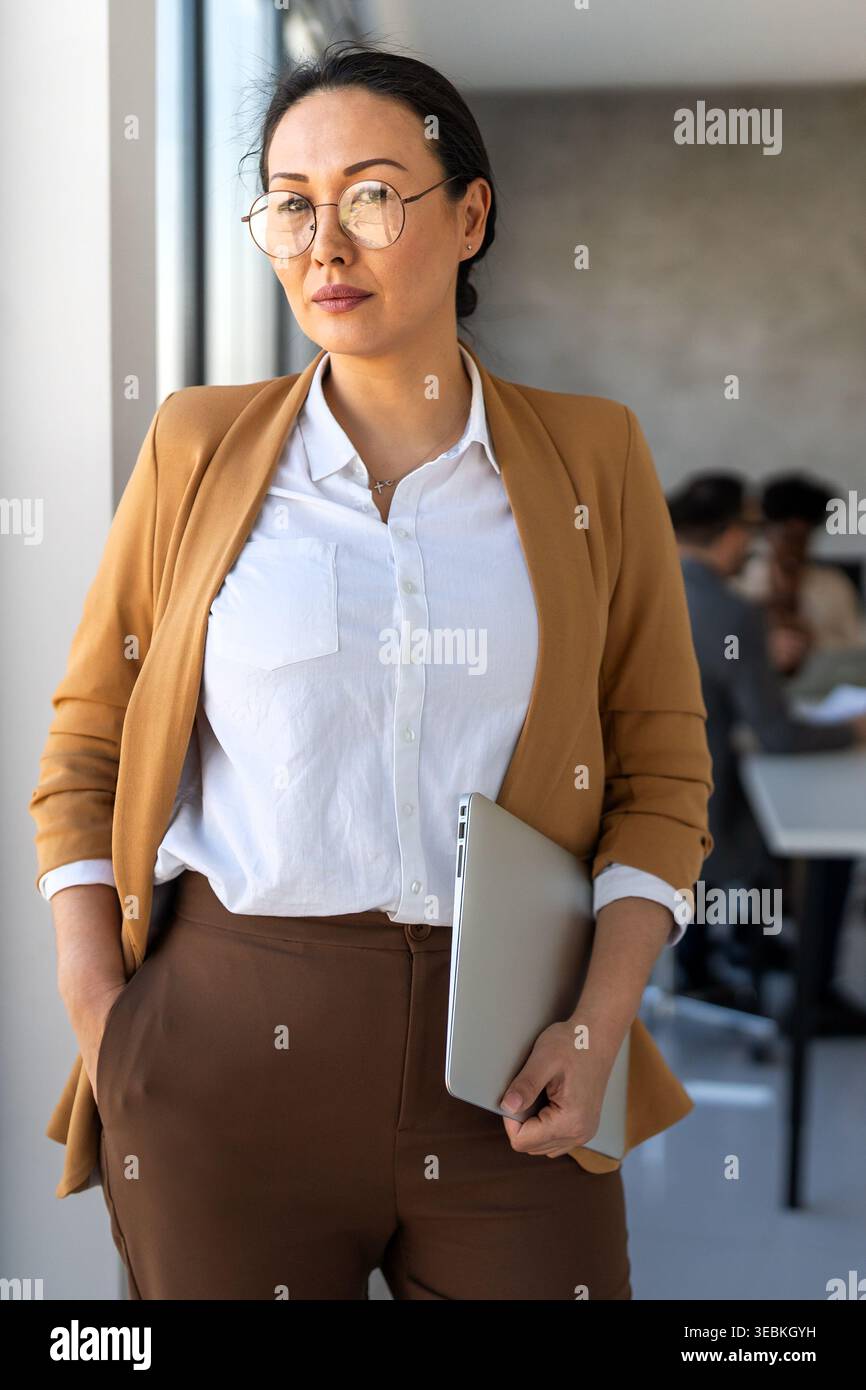 Software engineer using laptop computer with global network connection, Technology, innovation Stock Photo