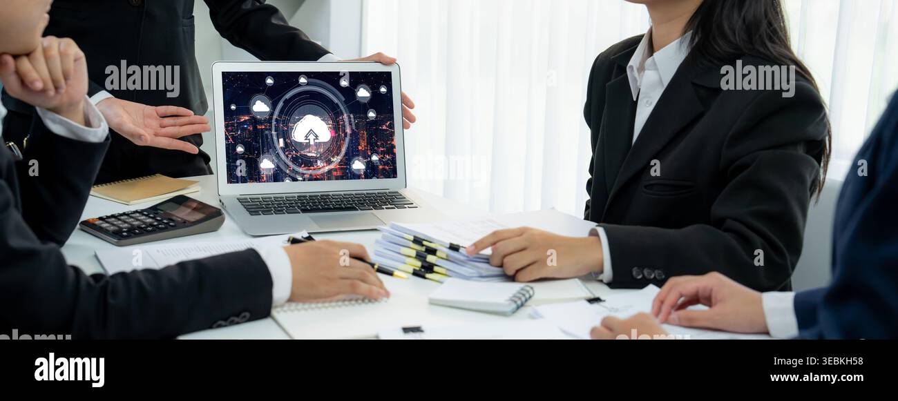 Cloud computing software for brisk remote work and personal data storage Stock Photo