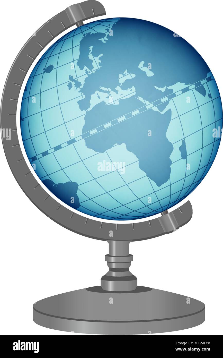 Modern Metallic Globe vector Illustration Stock Vector