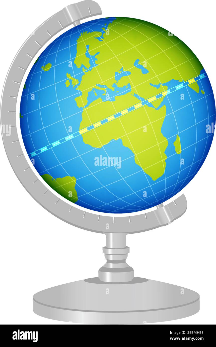 Modern Metallic Globe vector Illustration Stock Vector
