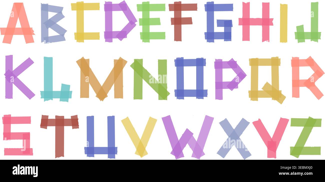 Sticky strips letters Stock Vector