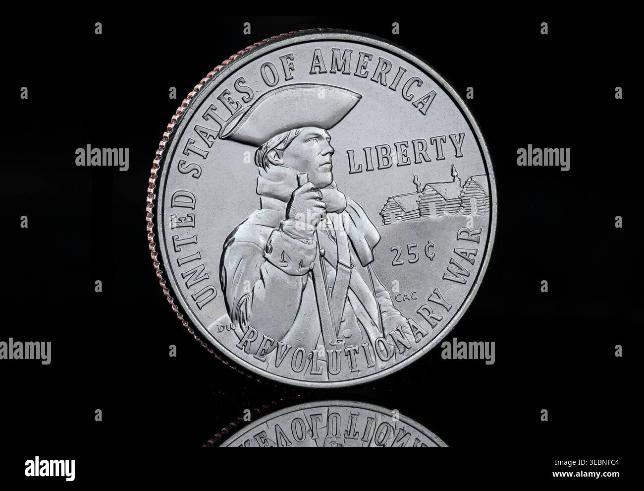 A U.S.A quarter featuring a design commemorating the 250th anniversary ...