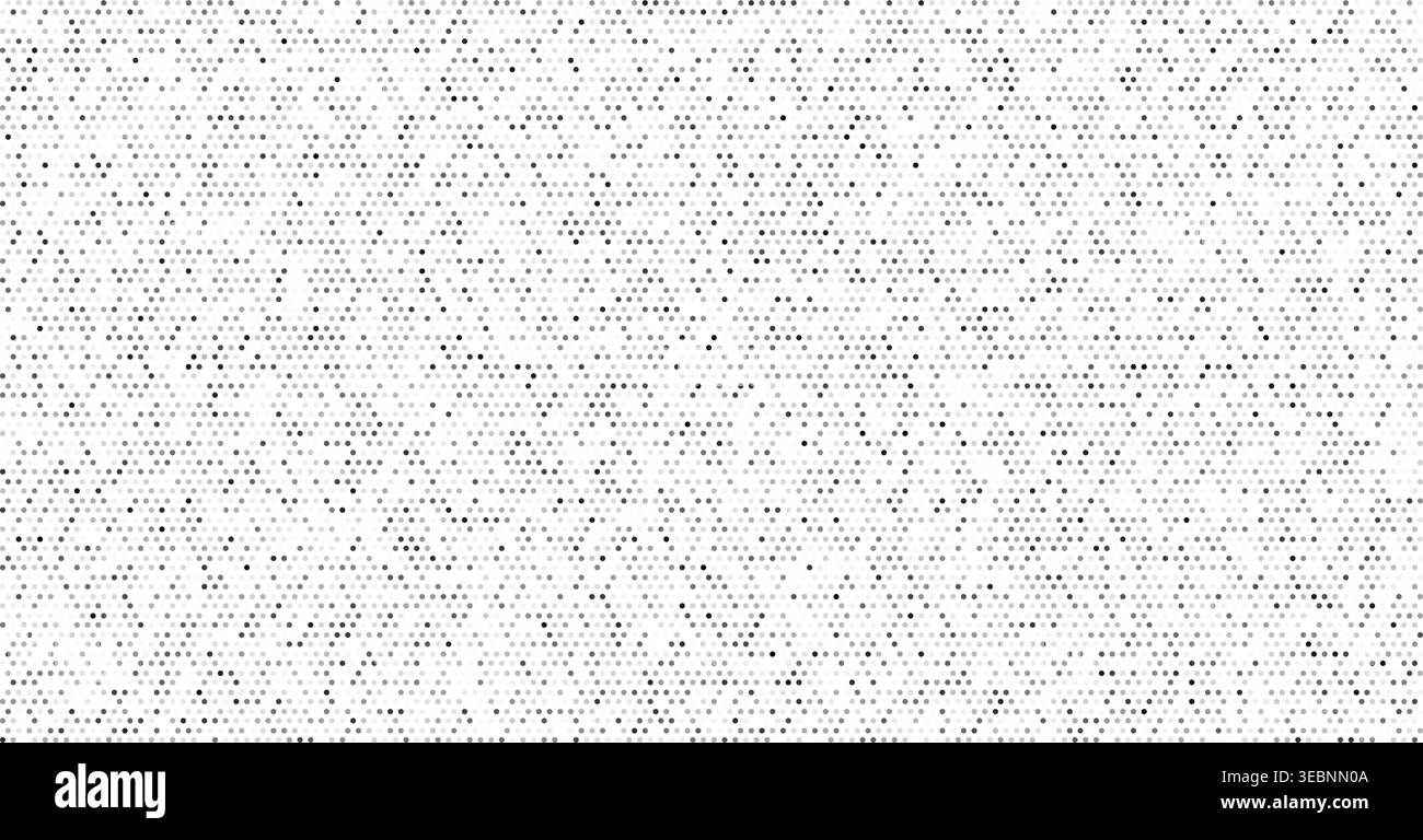 Pattern abstract halftone dots background grayscale noise texture. Random scatter pixel grid modern minimal design Stock Vector