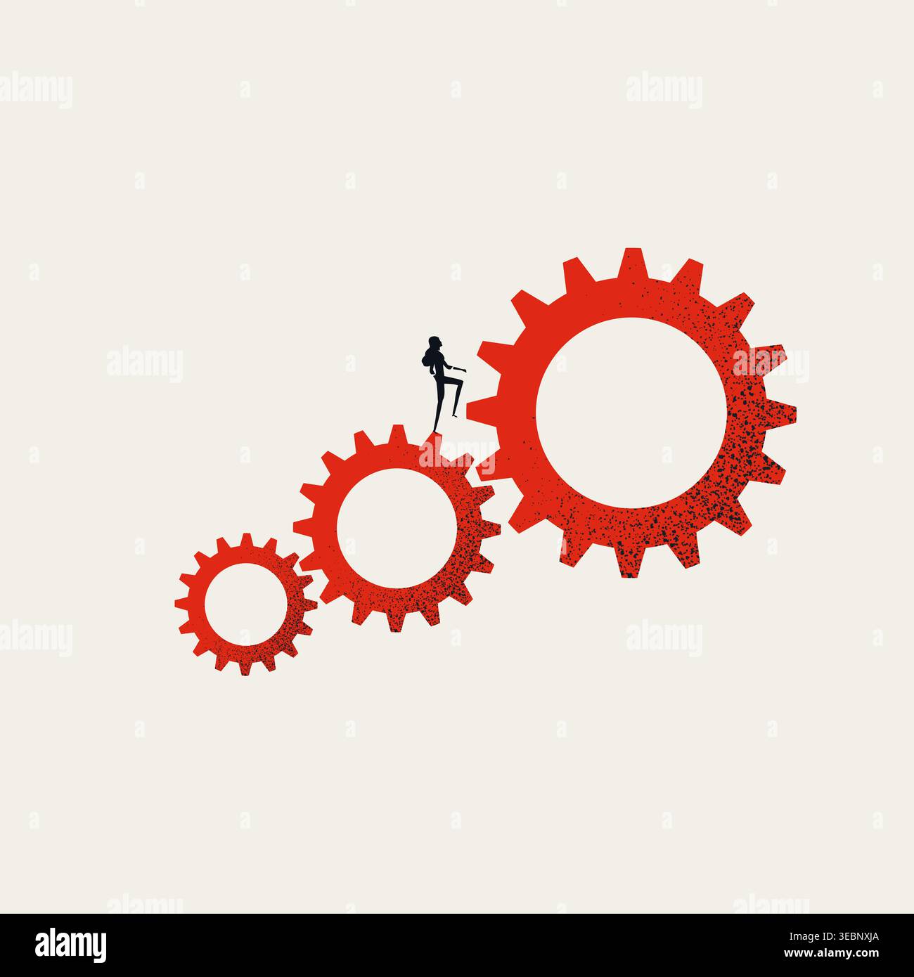 Business process automation vector concept. Symbol of technology, innovation. Minimal illustration. Stock Vector