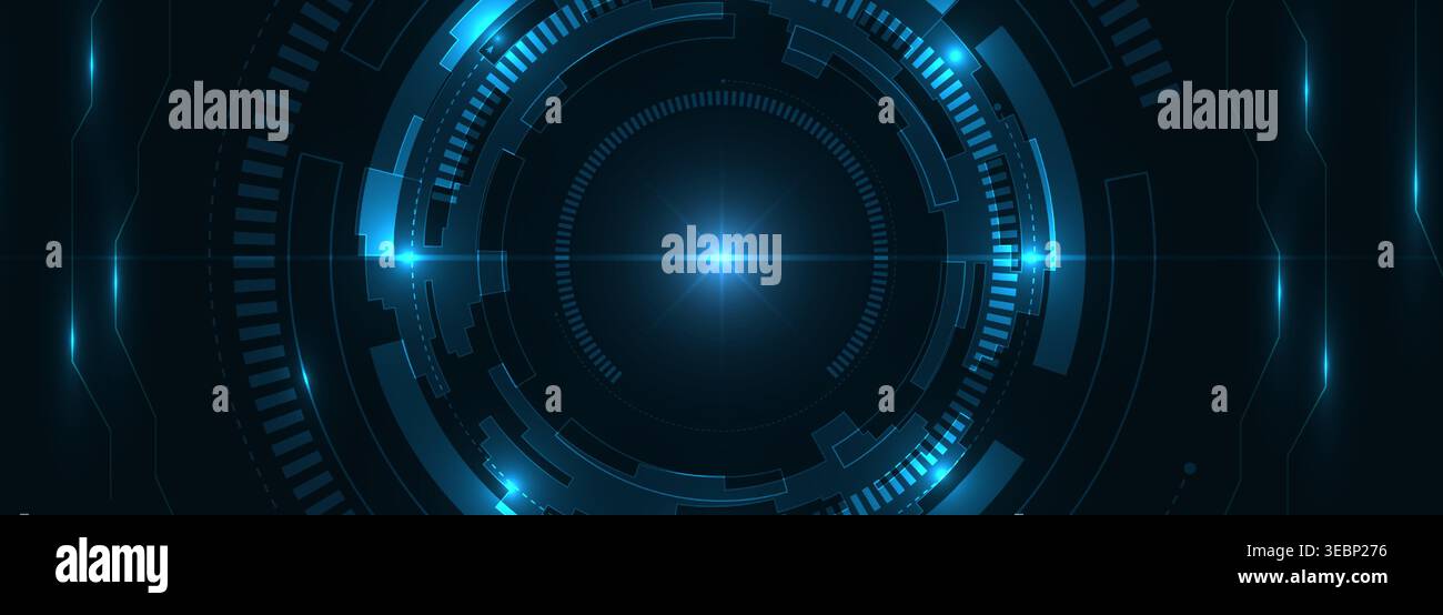 Technology Background Menu Blue digital circular hud technology background, evocative futuristic ...
