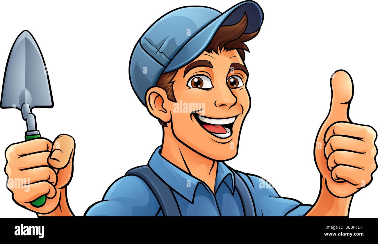 Bricklayer Mascot Tool Mason Construction Mascot Stock Vector