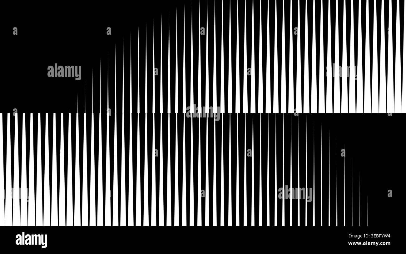 Halftone pattern with parallel vertical lines creating dynamic gradient transitions. Abstract stripe background featuring geometric black and white contrast effects. Stock Vector
