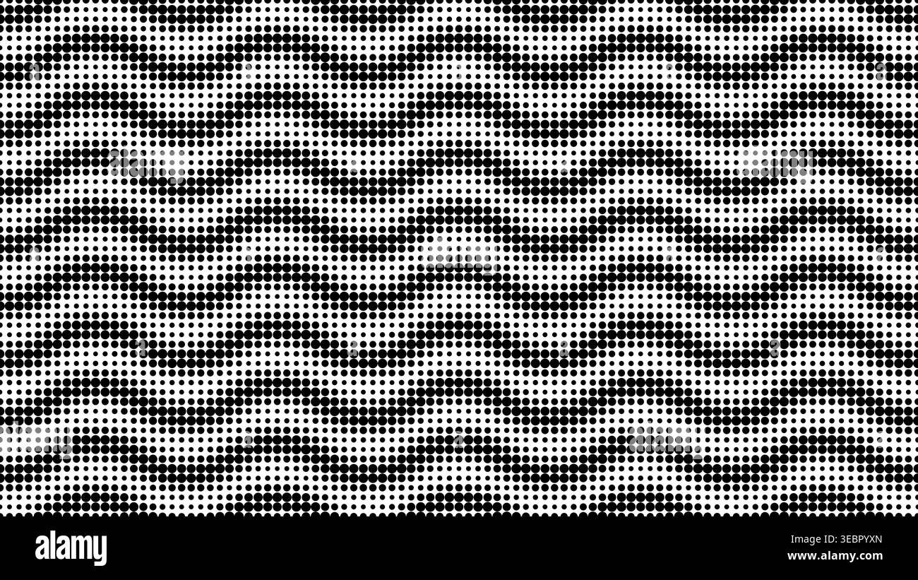 Halftone pattern with wavy lines and dotted curves creating dynamic flow. Abstract vector background with geometric gradient transitions and seamless texture design. Stock Vector