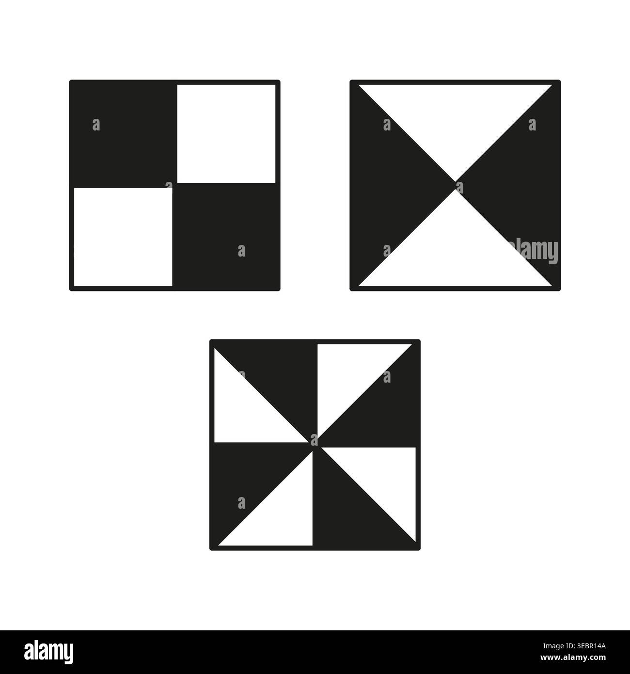 Surveying ground control point targets set vector. Use these markers for precise drone photogrammetry and mapping projects. EPS 10. Stock Vector