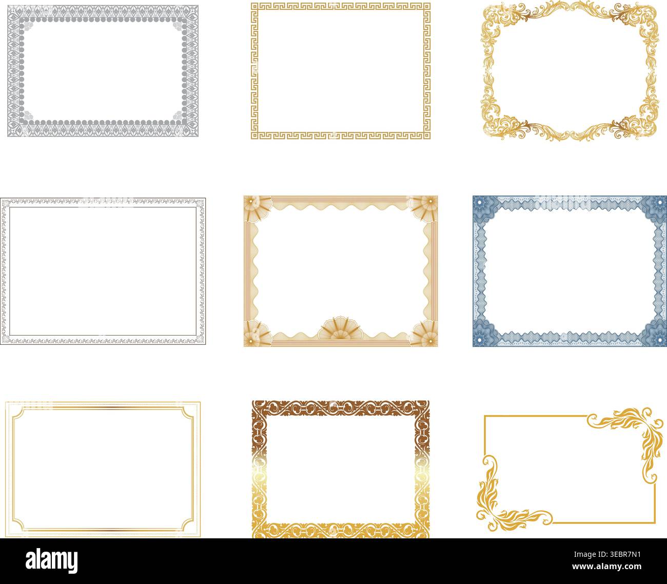 Frame Templates Professional Set of Professional Certificate Borders and Ornate Diploma Frames Stock ...