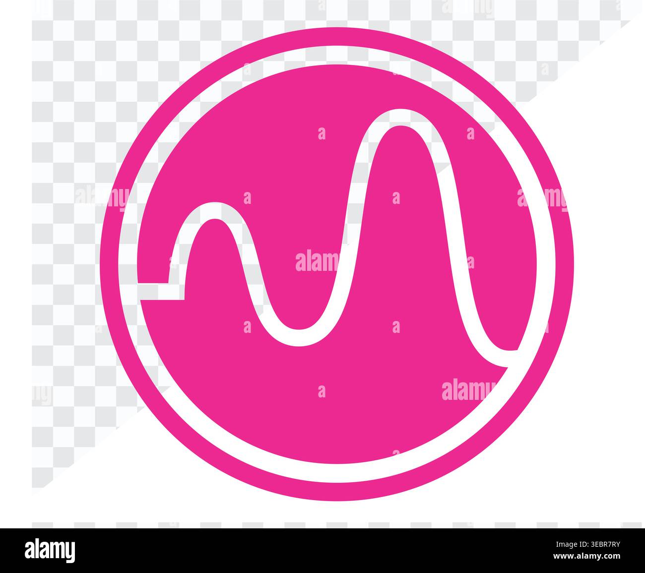 Pulse Waveform Logo inside Circle Stock Vector