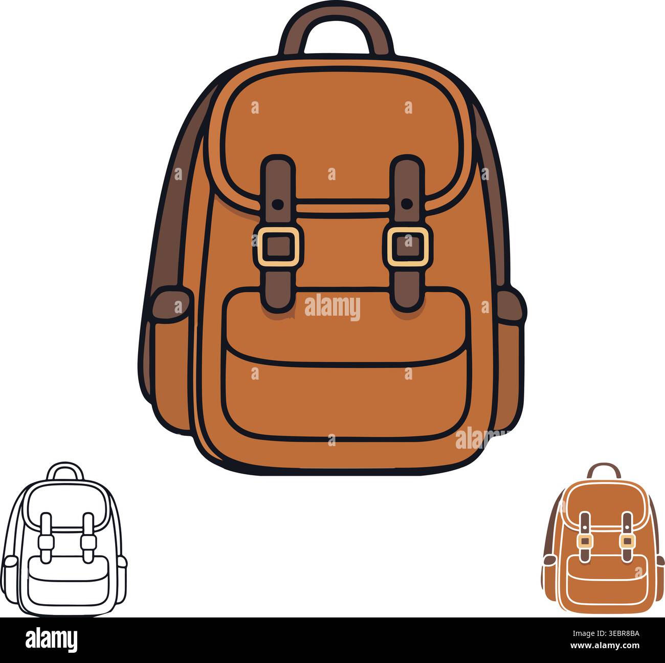 Vintage Leather Backpack Illustration Stock Vector