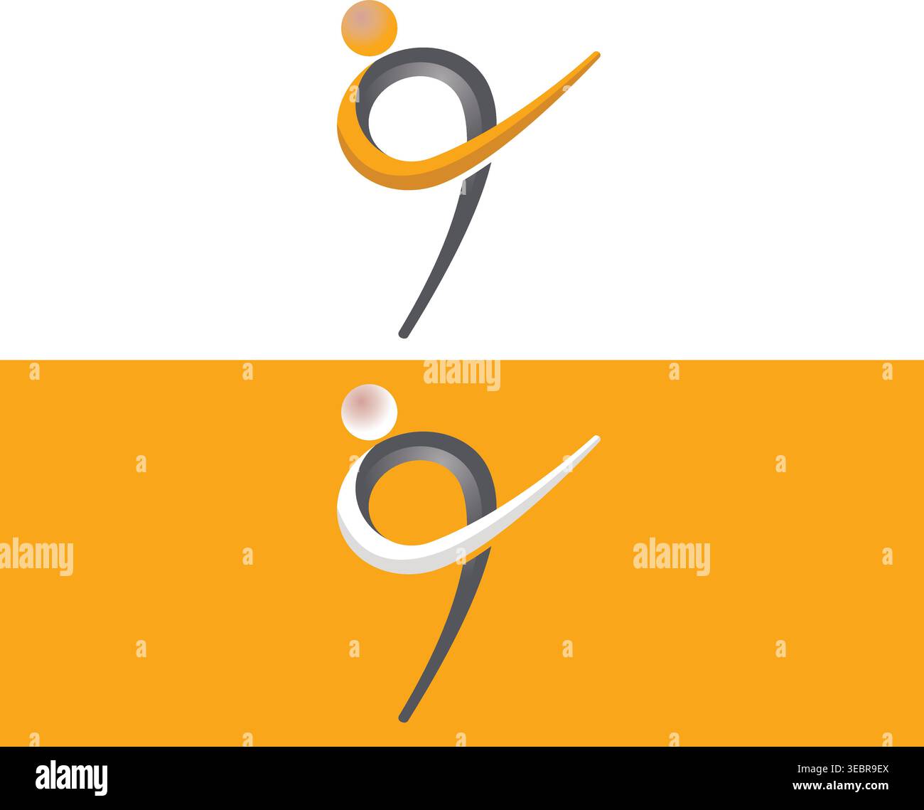 Bodybuilder Silhouette Logo Stock Vector
